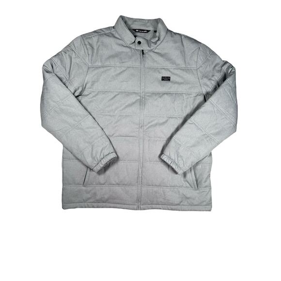 Travis Mathew Seaboard Interlude Puffer Jacket Mens Size XXL Light Grey Full Zip